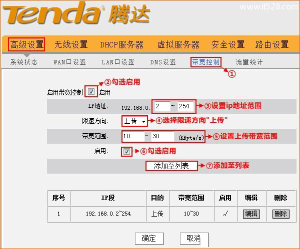 腾达(Tenda)路由器限制WiFi网速设置方法